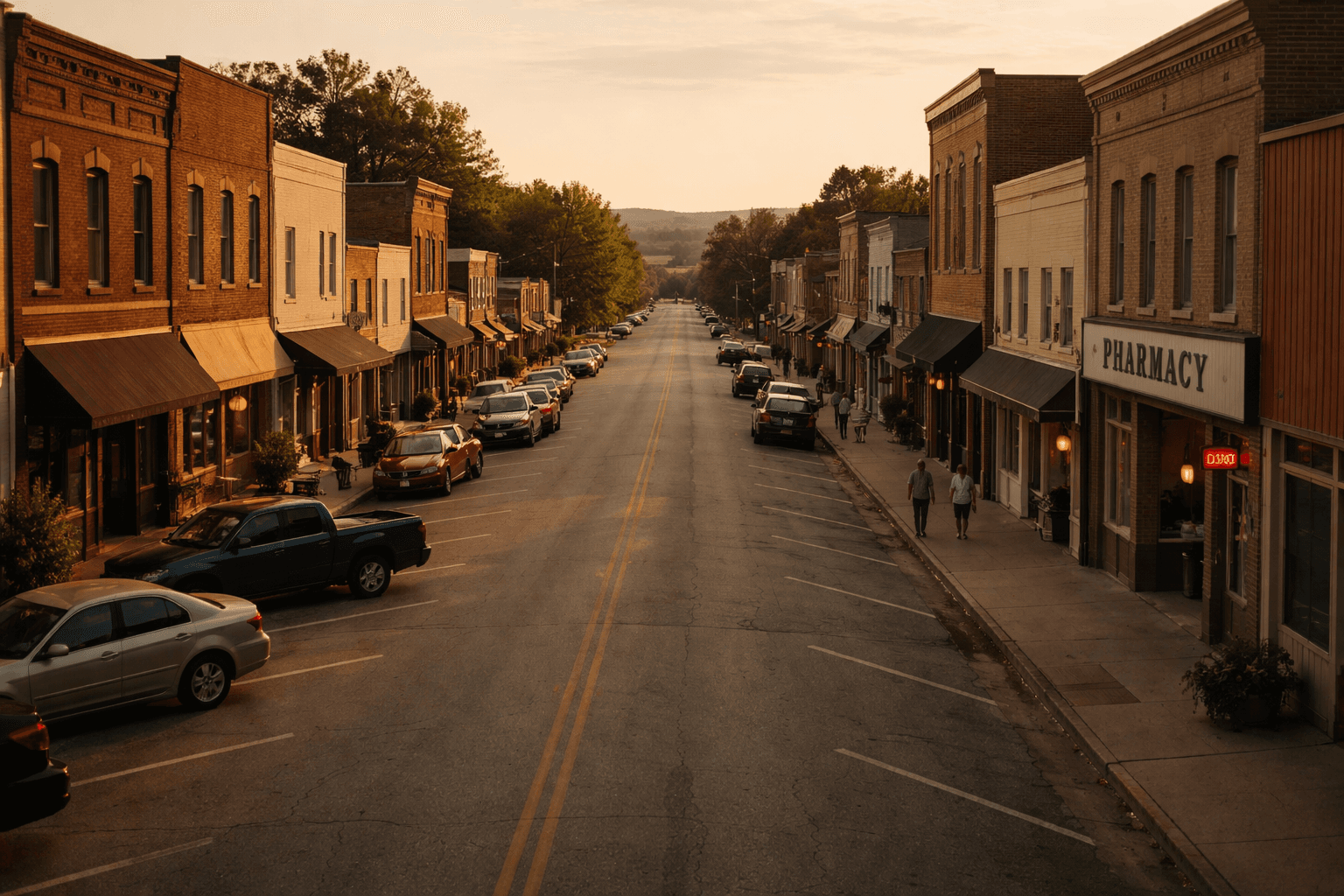Small town main street retail